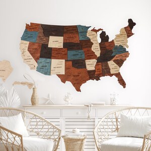 US Travel Map, Push Pin Map, Wood Map Of United States, Apartment Decor New Apartment Gift, USA Wooden Wall Map