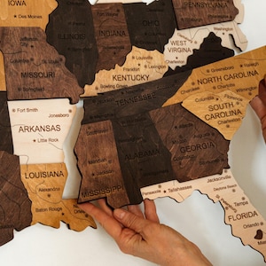 US Push Pin Map Wall Decoration, Travel Map Of USA 5th Anniversary Gift, Apartment Decor New Home Gift For Wife, Wood Map Gift For Boyfriend