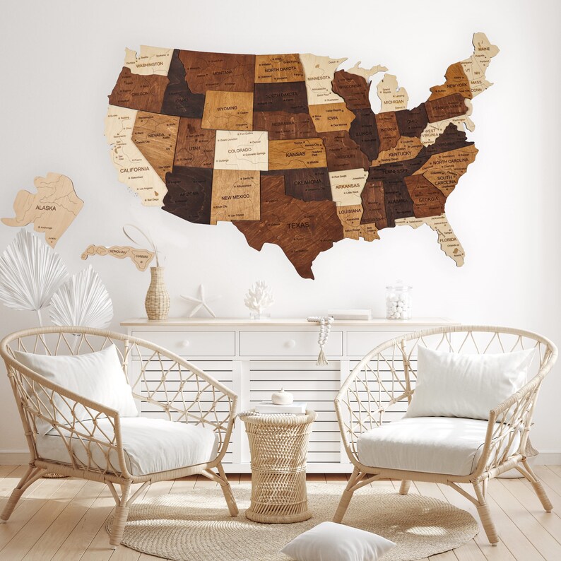 Wooden USA Map Wood Map of United - Il 794xN.5411987715 Nbq1 