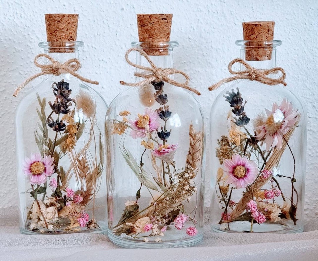 Dried Flowers in Jars / Candlesticks Etsy