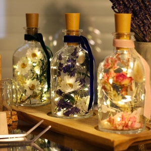 Dried flowers LED bottles image 3