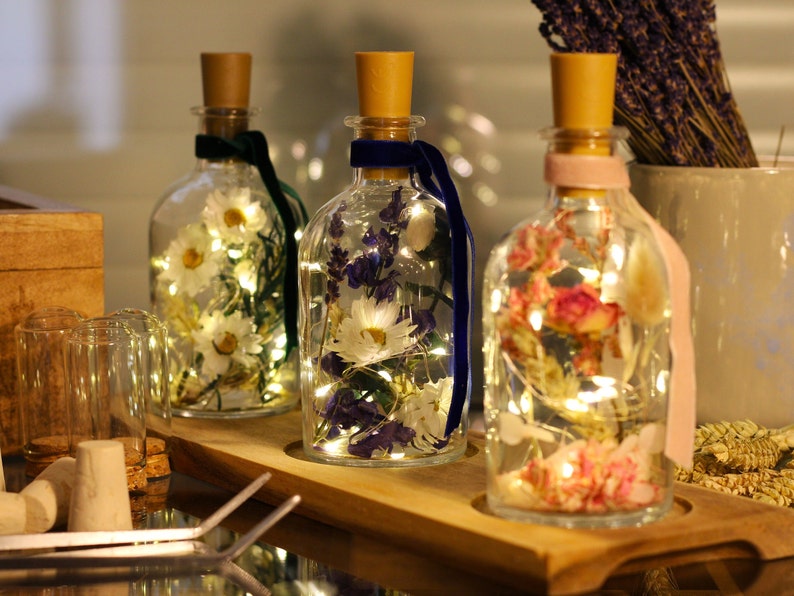 Trockenblumen LED Flaschen Bild 3