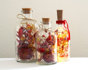 Dried flower bottles -- Terracotta red