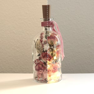 Dried flowers LED bottles Rose