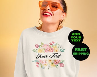 Custom Flower Sweatshirt, Sweatshirt Women Flower, Personalized Birth Month Flower Sweatshirt, Personalized Flower Sweatshirt, Gift For Her