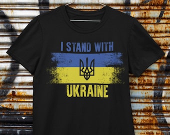 Camisa de la bandera de Ucrania / Camisetas de Ucrania / Unisex Camiseta de la bandera ucraniano-americana / Camiseta de Ucrania / Camisa de Stop The War / Estoy con Ucrania