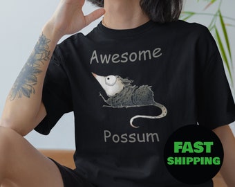 Tolles Possum T Shirt Weird T Shirt Funny Animal Shirt Spirit Awesome Opossum Tee für Männer Frauen Live Weird Fake Your Death Cool Grafik Tee
