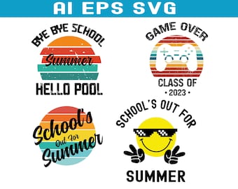 Fuera de la escuela para el verano Svg, Teacher Summer Svg, Último día de la escuela l Svg, Hello Summer Svg, Summer Break Svg, Teacher Summer Vacation Shirt