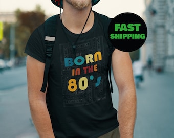 Geboren in de jaren 80 unisex T-shirt met korte mouwen