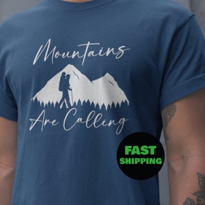 Mountains Are Calling Shirt, Hiking Shirts, Trailing, Mountains Climbing Tees, Hiking Gifts, Camping T shirts, Id Hike That, Hike More