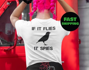Si vuela espía, los pájaros no son camiseta real, la familia Spies X, la camisa birds watcher, la camisa de conspiración Funny Birds Spies, la observación de aves