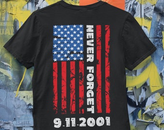 Maglietta commemorativa dell'11 settembre/Non dimenticare mai la maglietta unisex a maniche corte dell'11 settembre