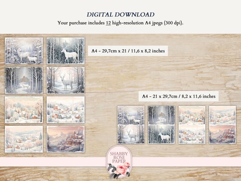 Winter Wonderland Junk Journal Pages, Winter Kit, Winter Paper Collage ...