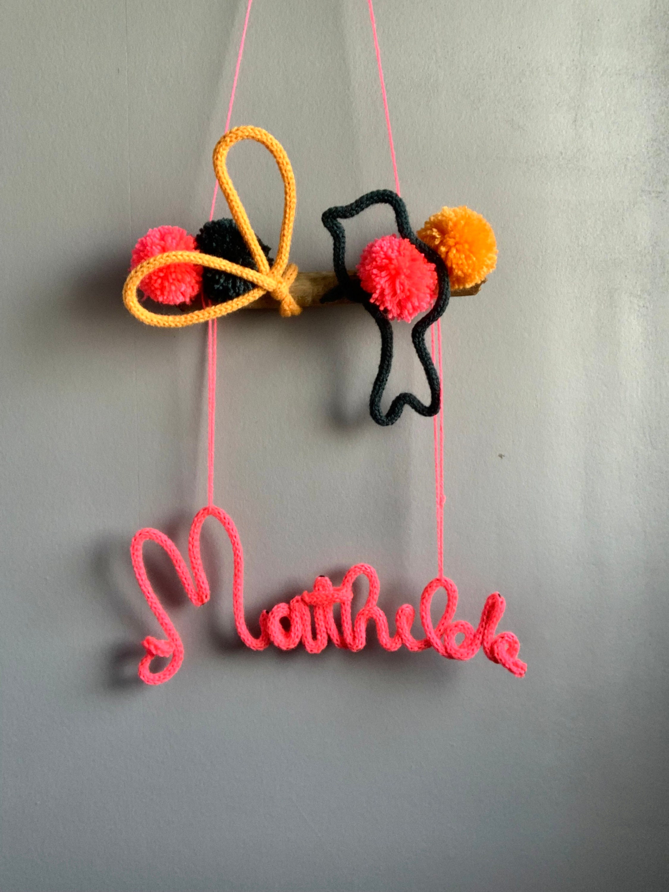 Décoration Murale à Accrocher Prénom avec Bois