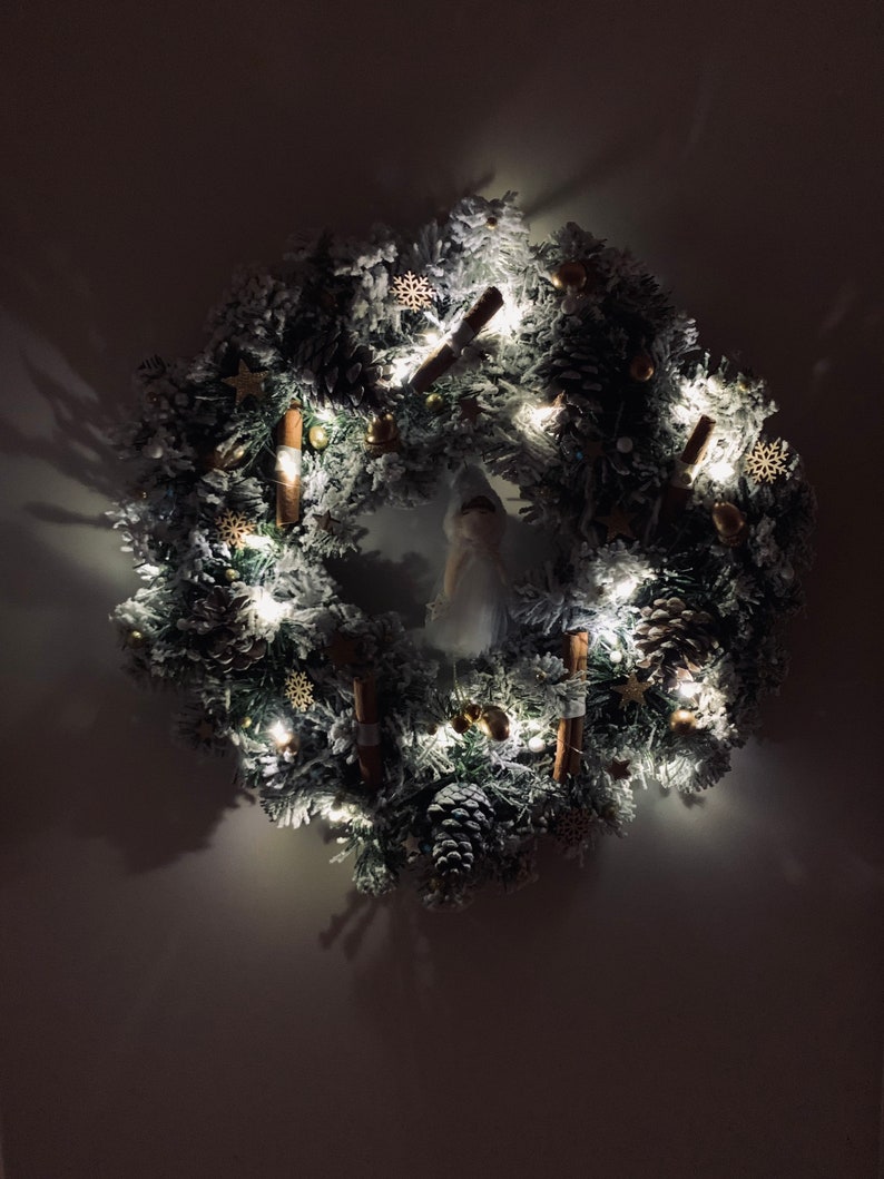 white Christmas wreath image 5