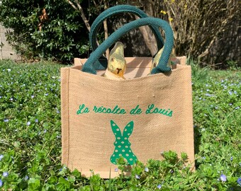 Personalized Burlap Easter Basket