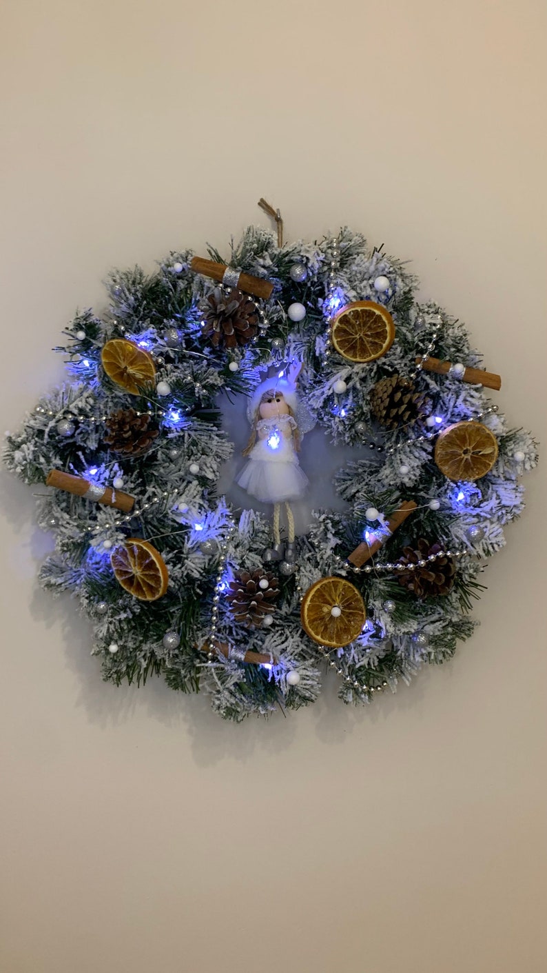 white Christmas wreath image 4