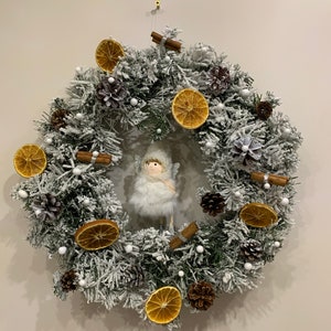 white Christmas wreath image 1