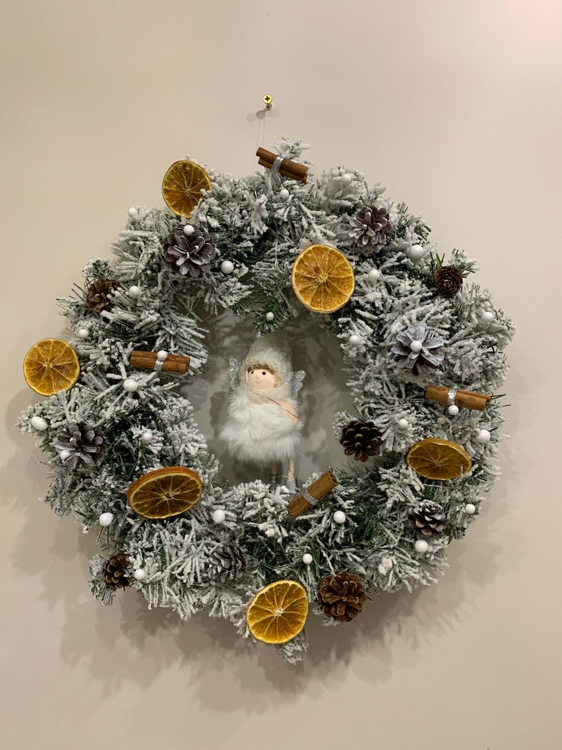 white Christmas wreath image 1