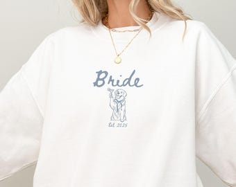 Camiseta personalizada para la novia, regalo para la futura novia amante del Golden Retriever, suéter de colores cómodos con diseño de Golden Retriever, regalo de boda para amantes de los perros Golden Retriever, camiseta para la luna de miel