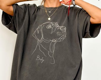 Personalized Chocolate Labrador Name T-shirt, Custom Dog Name Portrait Style Shirt, Gift For Chocolate Lab Lover, Dog Owner Mom Gift
