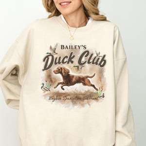 Boykin Spaniel Sweatshirt, Boykin Vintage Duck Hunting Club Personalized Sweater, Spaniel Dog Mom Hunting Crewneck Gift, Dog Owner Gifts