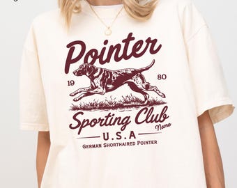 German Shorthaired Pointer Shirt, Personalized GSP Vintage Sporting Club T-shirt, German Shorthair Pointer Dog Mom Gift, Pointer Dad Gifts