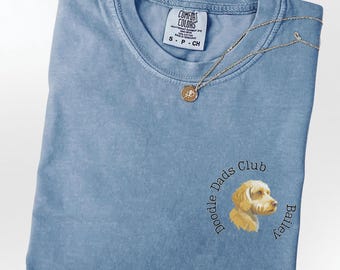 Golden Doodle Dad Comfort Colors Shirt, Goldendoodle Dads Club Tshirt, Custom Gift For Doodle Dog Dad, Doodle Father Dog Lover Gift Tee