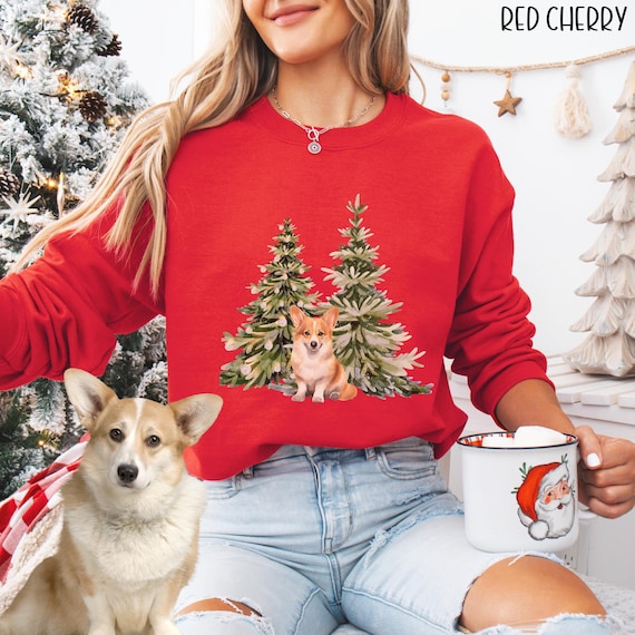 Corgi Dog Christmas Tree Sweater, Christmas Sweatshirt for Welsh