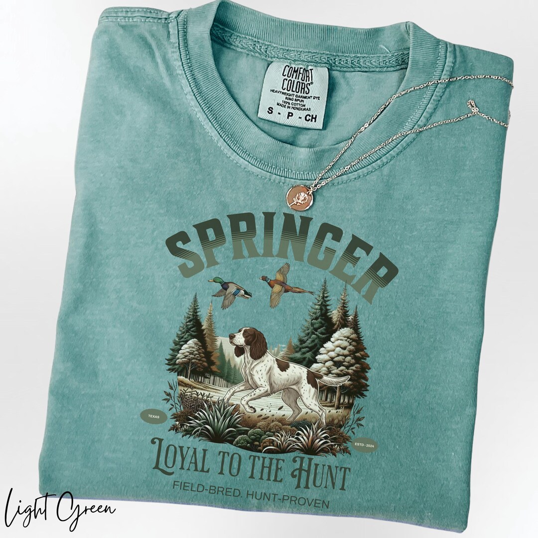 Springer Dad English Springer Spaniel Dad Hunting Shirt, Springer Dad Comfort Colors ...
