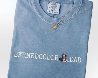 Bernedoodle Dad Comfort Colors® T-shirt, Minimalist Berne Doodle Dad Shirt, Custom Gift For Bernedoodle Dog Dad, Fathers Day Dog Lover Gift