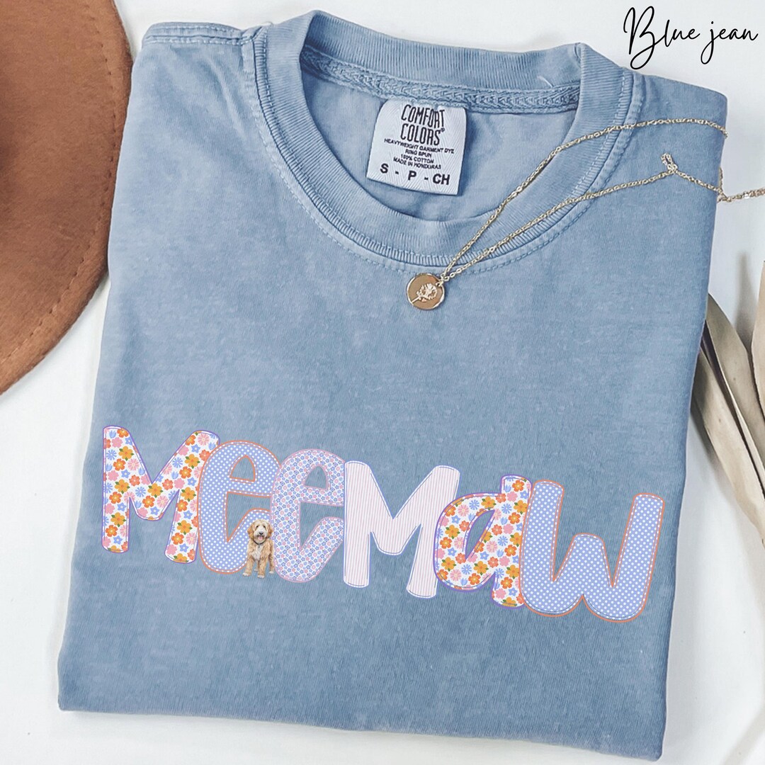 Golden Doodle Meemaw T-shirt, Floral Meemaw Nana Tshirt, Goldendoodle ...