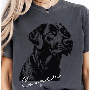 Black Labrador Shirt, Custom Black Lab Dog Name Comfort Colors Shirt, Gift For Black Lab Retriever Lover, Labrador Dog Owner Gift
