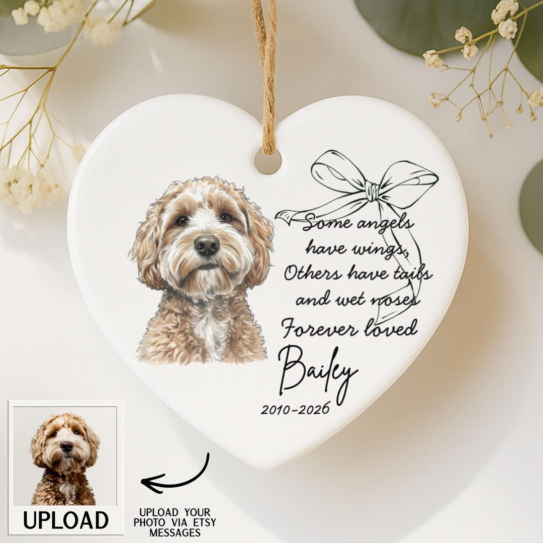 Personalized Memorial Ornament Using Pet's Photo, Custom Dog Name ...