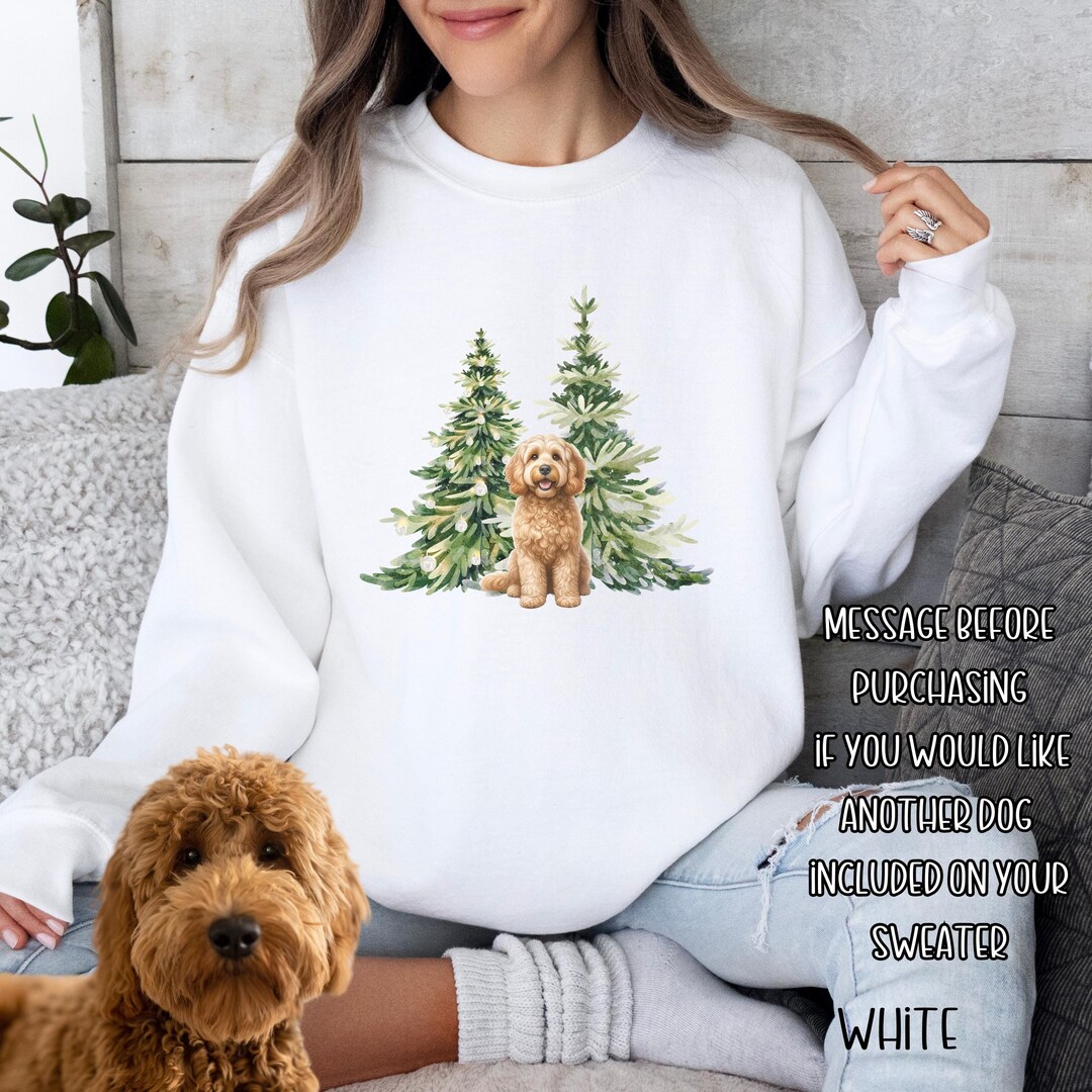 Golden Doodle Dog Christmas Tree Sweater, Christmas Sweatshirt for