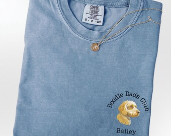 Golden Doodle Dad Comfort Colors Shirt, Goldendoodle Dads Club Tshirt, Custom Gift For Doodle Dog Dad, Doodle Father Dog Lover Gift Tee