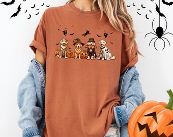 Golden Retriever Halloween Shirt, Golden Retriever Ghost Dogs T-Shirt, Retriever Halloween Tshirt, Golden Dog Mom Tee, Gift For Dog Lover
