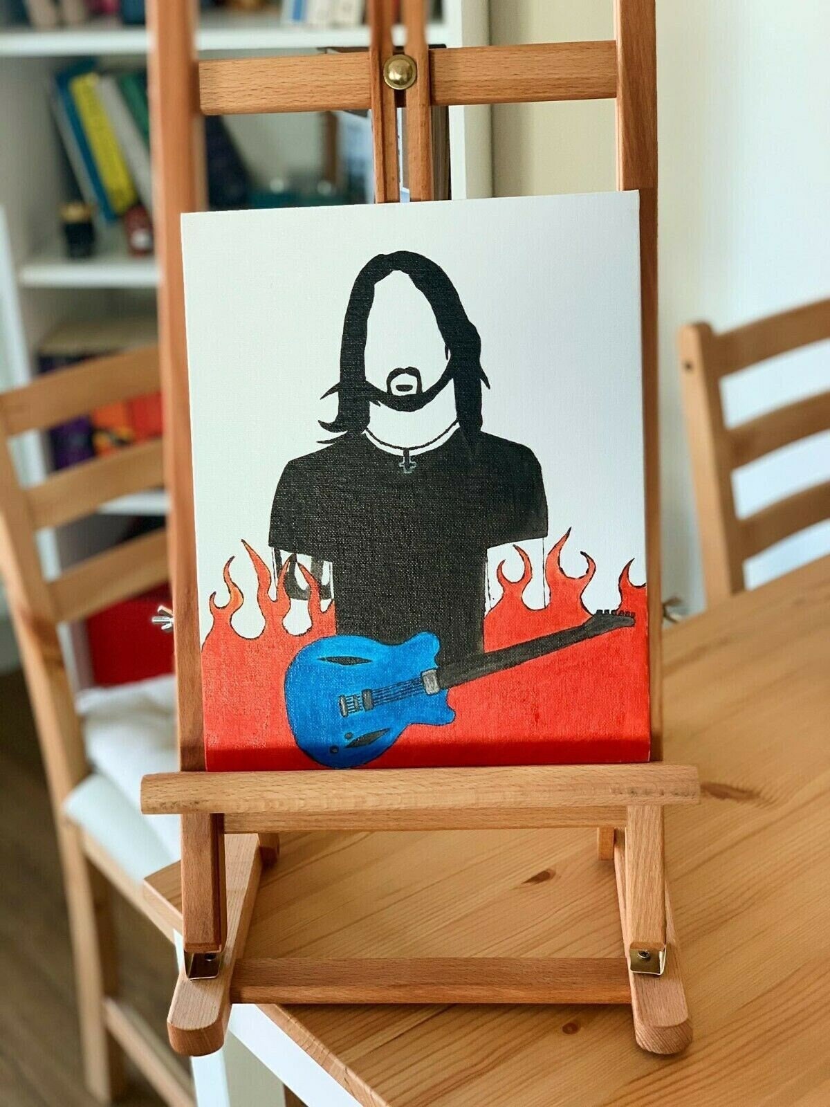 Dave Grohl Foo Fighters 30x24 Cm Acrylic Painting Bild Acryl Etsy