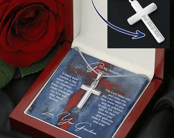 To My Amazing Grandson -The Lord bless you and keep you the Lord make his face shine on you - Personalized Cross Necklace - Cross To