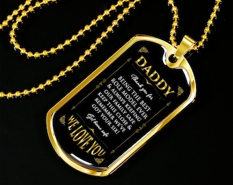 Personalized Army/USMC/Marines/Navy/Airforce/Coast Guard/Firefighter/Blue Line Officer Military tag Dad gift from daughter/son/wife