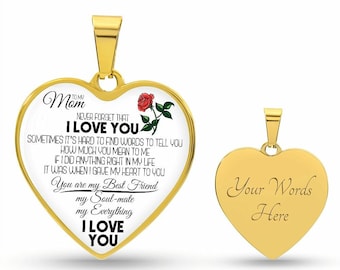 Personalized Engraved Heart Necklace For My Praying Mom for Mother's Day, Birthday, Easter, Christmas