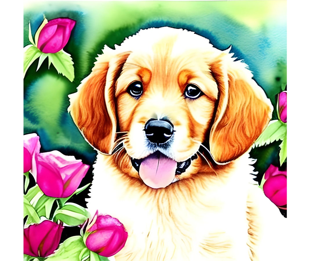 Buy Watercolour Dog Prints Wall Art Golden Doodle Puppy Pet Posters, Girls  Boys Teen Room Decor Custom Wall Art Watercolor Dog Posters Canine Online 