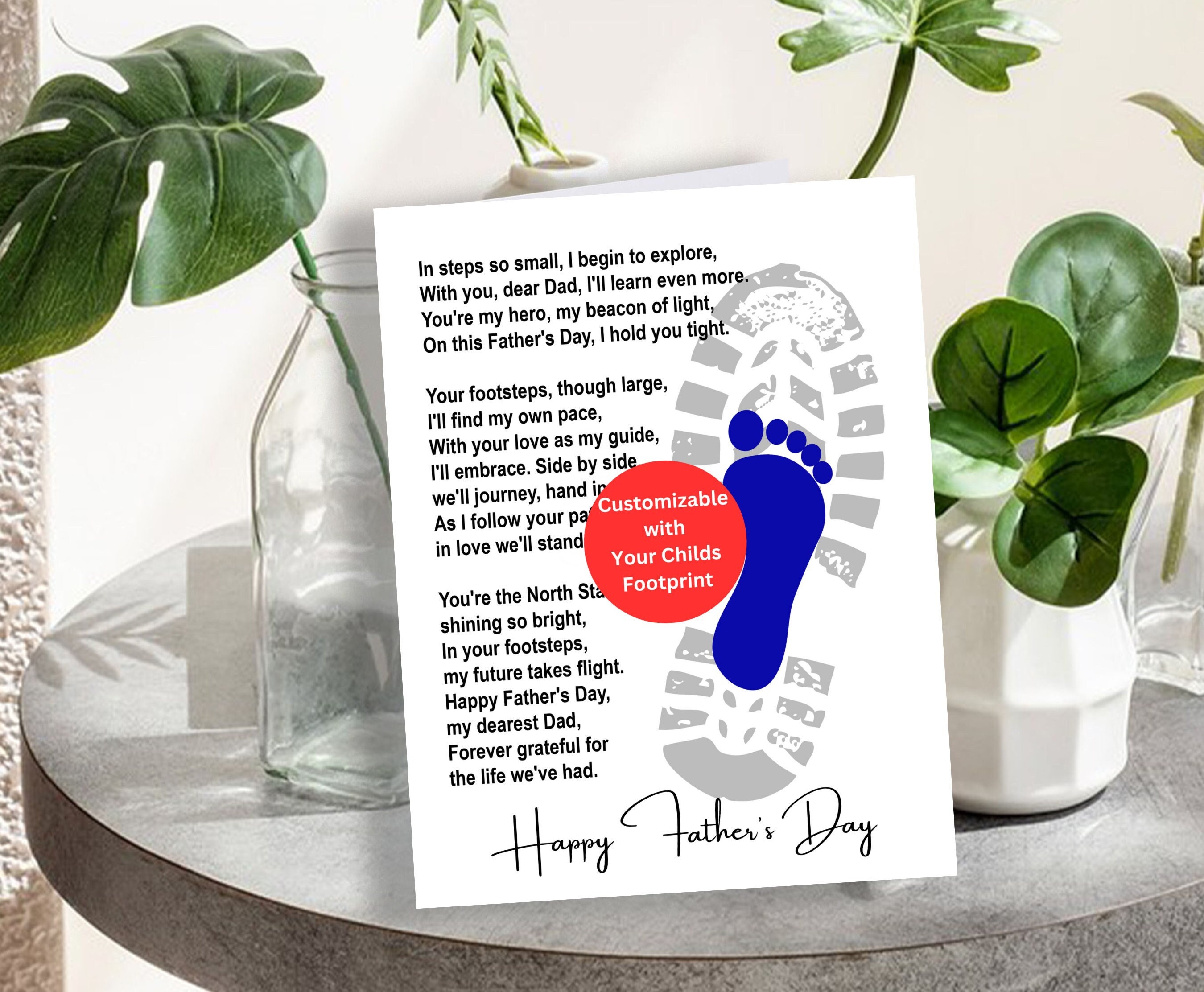 Father's Day Gift Customizable Footprint Art Kid Footprint Gifts ...
