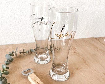 Weizenbierglas | Glas | personalisiert | Initialen | Name | individuell | Geschenkidee Männer | Geschenk | Geburtstag | Einzug | Vatertag