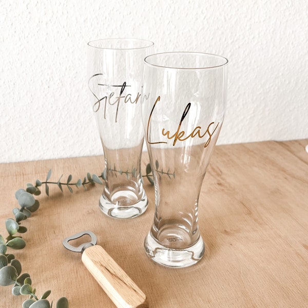 Weizenbierglas | Glas | personalisiert | Initialen | Name | individuell | Geschenkidee Männer | Geschenk | Geburtstag | Einzug | Vatertag