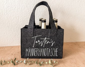 Filztasche | Männerhandtasche| Sixpack |  Tasche | personalisiert | Geschenkidee | Geschenk | Vatertag | Geburtstag | Einzug