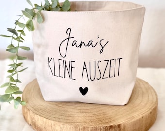 Personalisierter Korb mit Namen | kleine Auszeit | Tasche | Name | personalisiert | Geschenkidee | Geschenk | Wellnessgeschenk | Wellness