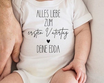 Baby Body oder Bügelbild | mit Namen | erster Vatertag | Muttertag | Kind | personalisiert | Geschenkidee