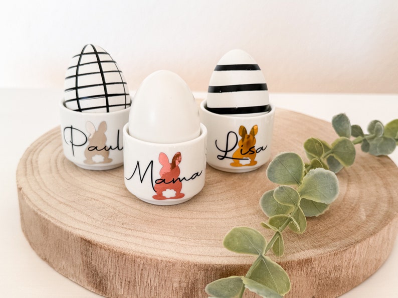 Eggcup personalized Initials Name individual Gift idea men / women Gift birthday moving in Easter image 4