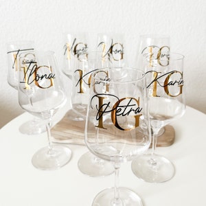 Weinglas Glas personalisiert Name Geschenkidee Männer / Frauen Geschenk Geburtstag Einzug Muttertag JGA beklebt Bild 5